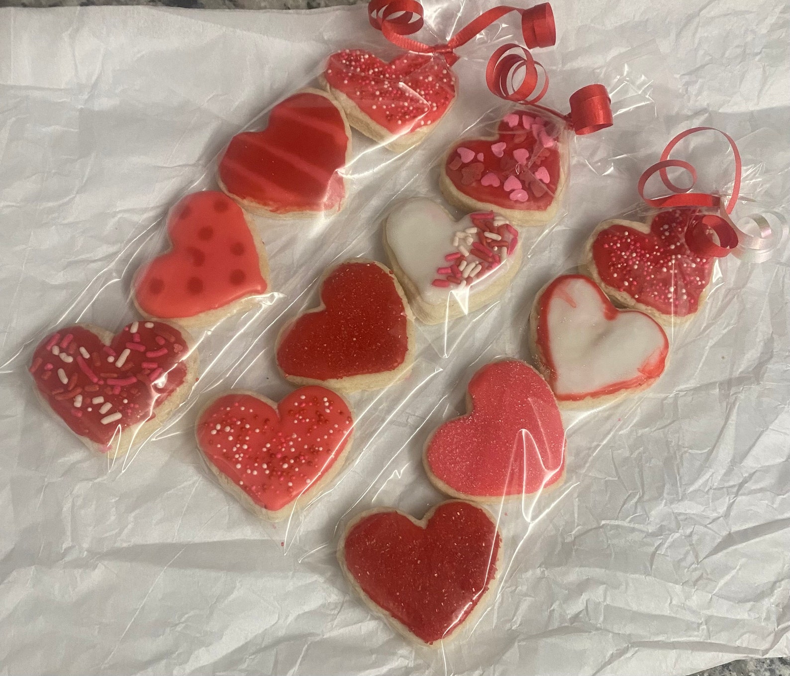 Valentines Day / Mini Cookies / Hearts / Desserts / Baked Goods Etsy