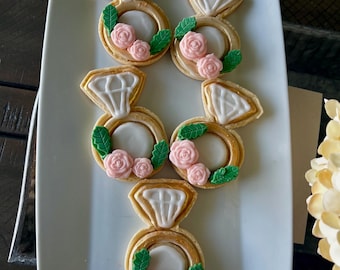 engagement / sugar cookies / rings / homemade / party favors / handmade / treats