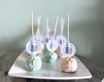 gender reveal / cake pops / party favors / homemade / handmade / treats