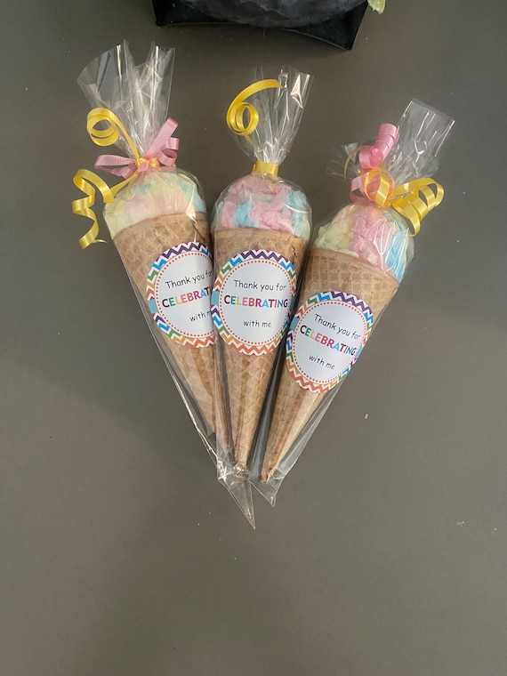 party favors ice cream cones cotton candy birthday baby shower  gender reveal desserts