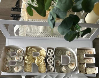 Bride / gift box / chocolate / cake balls  / rice crispy treats/ gifts / treats / roses