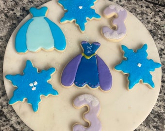 Royal Icing Decorated Cookies, Birthday Party Favors