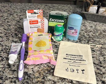 Bachelorette party / hangover kit / Bach party / favors / essentials