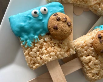 rice crispy treats / chocolate dipped / cookies / kids party / party favors / monster