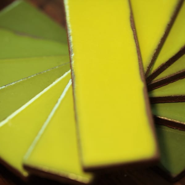Lemon Lime Handmade Tile: Green, yellow. lime, lemon, chartreuse....
