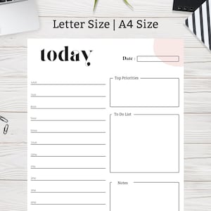 Daily Planner, Printable Daily Planner, Printable Planner, A4 & Letter ...