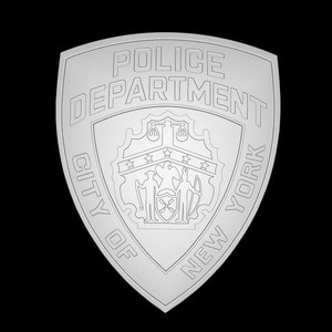 New York City Police Department 3D Model Wood Carving .STL File