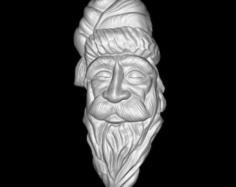 Santa Hand Carving 3D Model STL File for CNC and 3D Printers