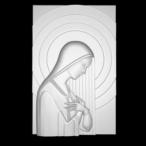 Virgin Mary 3D Model Carving STL File for CNC and 3D Printers