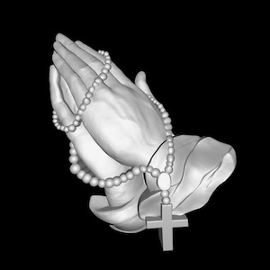 Praying Hands Rosary 3D Model STL File for CNC/3D Printers (Digital Download)