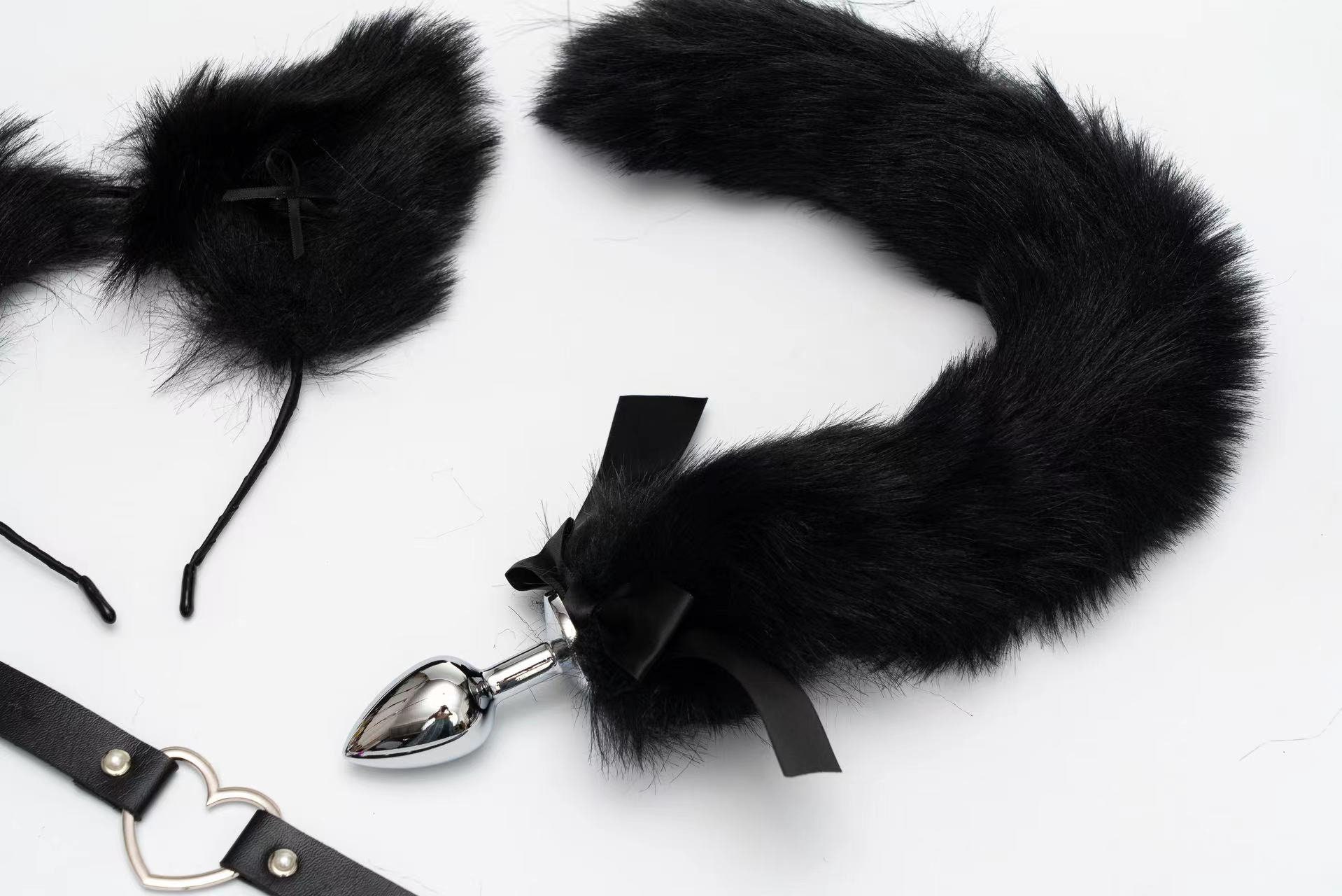 Black Set of BDSM Starter Including Tail Plug Ears Breast - Etsy