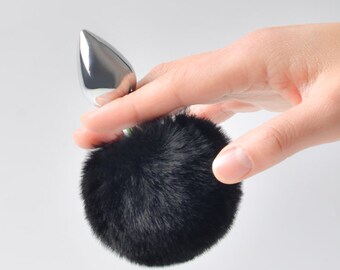 Tfox tail plug, sex toy,bdsm,Anal plug tail,Adult toys, Pink Tail Plugs,Small Butt Plug,rabbit fur,BDSM toy,Cosplay Toy,Bunny Tail,