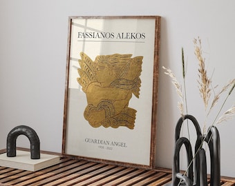 Fassianos Alekos 'Guardian Angel' Art Print: Greek Modern Art (Digital Download)
