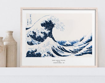 Hokusai, Great Wave, Japanese Art, Japanese Poster, Wave Print, Wave Poster, Home Decor, Wall Art, Minimal Art, Modern Art, Modern Print