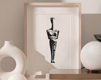 Cycladic Figure, Cycladic Idol, Greek Art, Neolithic Idol, Neolithic Figure, Greece, Cycladic Art, Minimal Art Print, Home Decor, Wall Art