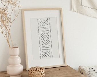 Boho Abstract Lines Art Print: Minimalist Home Decor (Digital Download)