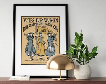 Vintage Suffragette Poster: Women's Rights Art (Digital Download)