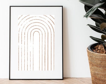 Abstract Boho Rainbow Print: Minimalist Wall Art (Digital Download)