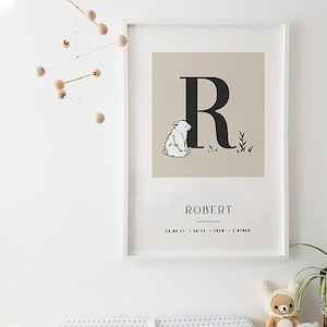 Personalized Baby Birth Print, Nursery Art, Baby Poster, Baby Birth Stats, Baby Birth Details, Newborn Print, Initial Poster, Custom Baby image 6