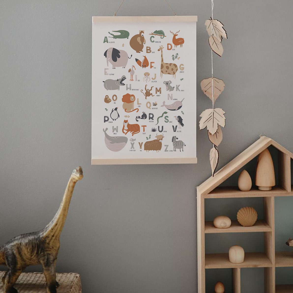 Animal Alphabet Print, Alphabet Poster, ABC Poster, Educational Art