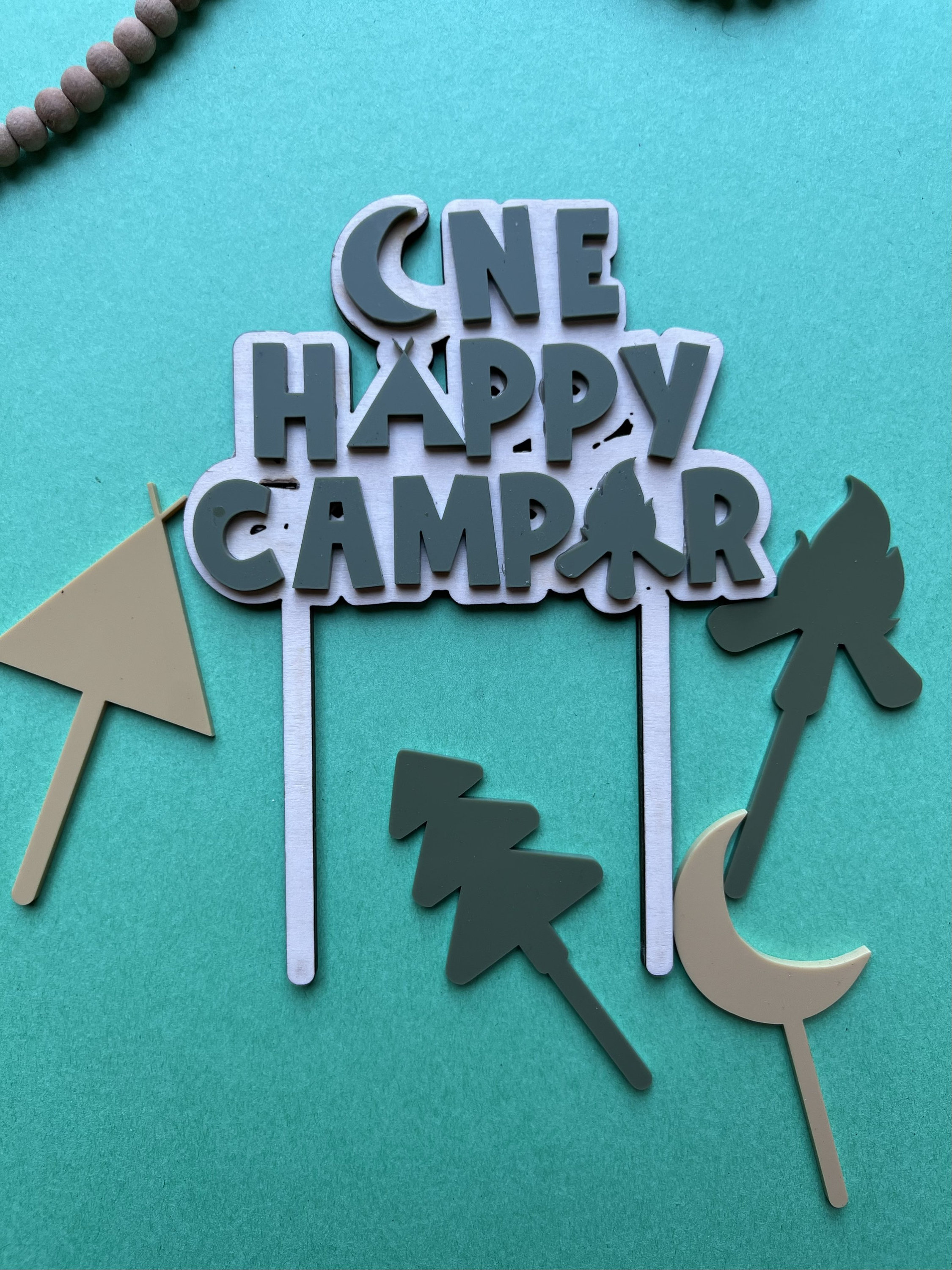One Happy Camper Cake Topper First Birthday Wood Cake Topper - Etsy