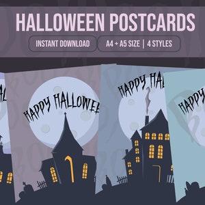 Halloween Postkarte / Printable / Template / Halloween 2021 / PDF druckbar / A4 + A5 Größe