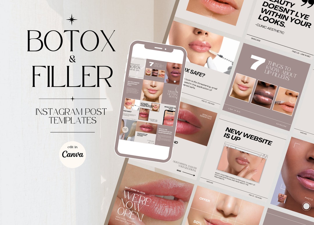 Botox Instagram Templates I Canva Botox and Filler Templates Etsy
