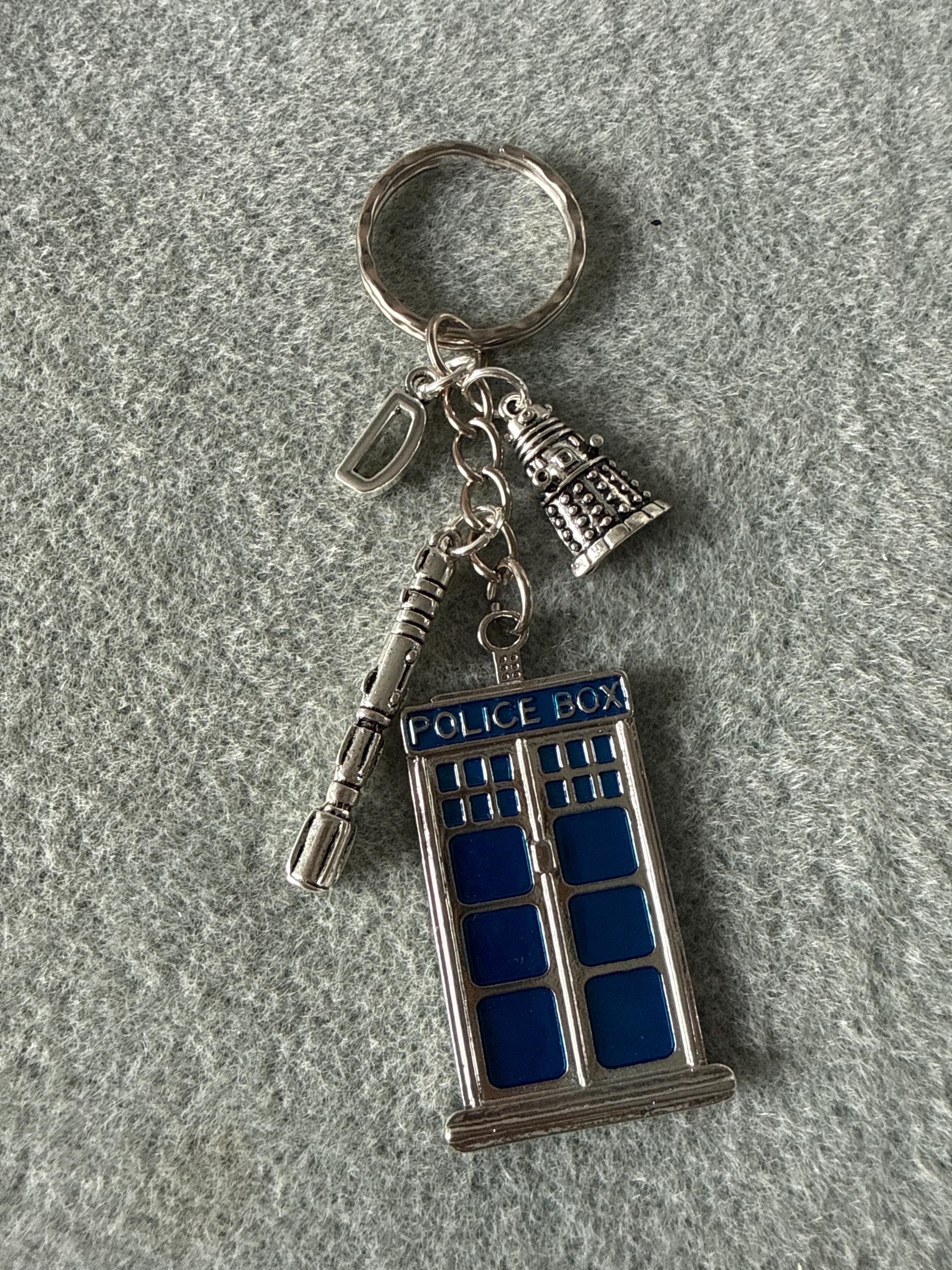 Dr Who Large 50mm Police Box Tardis Keyring With or Without Dalek ...