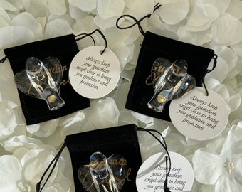 Glass Guardian Angel Lucky Charm can be personalised with an initial charm