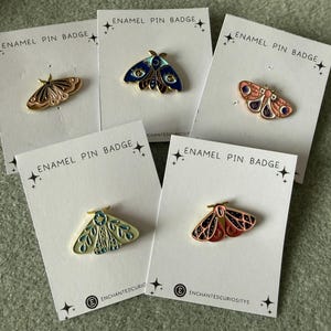 Moth Butterfly enamel metal pin badge