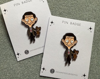 Mr Bean Cartoon Character Retro metal enamel pin badge