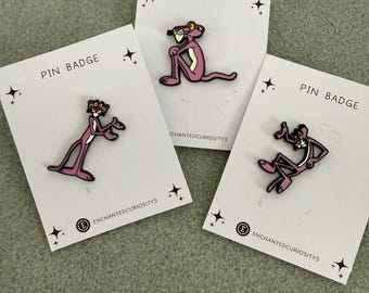 Pink Panther  Cartoon Character Retro metal enamel pin badge