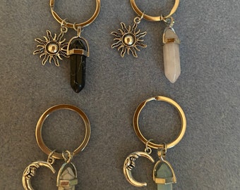 Sun & Moon Celestial Crystal pillar Keyrings