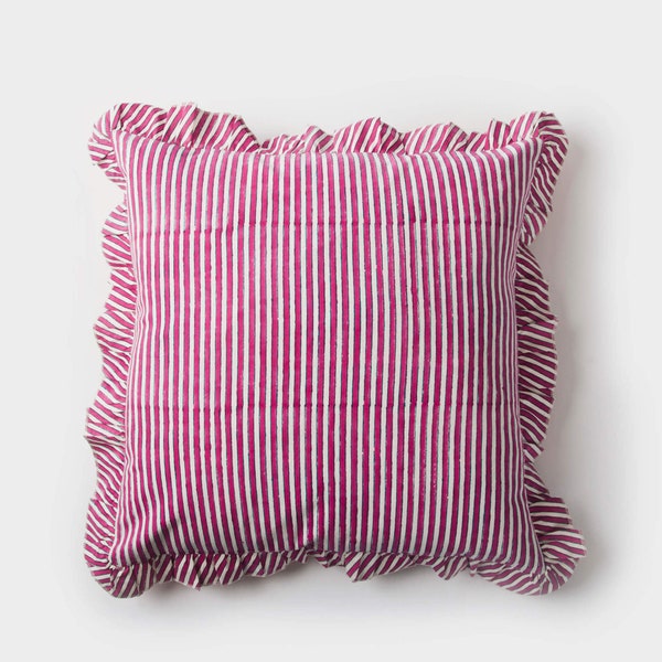 Pink Striped Pillow Etsy