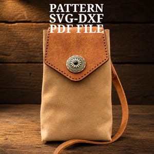 Patrón de funda para teléfono en PDF, plantilla de estuche cruzado para teléfono, SVG DXF