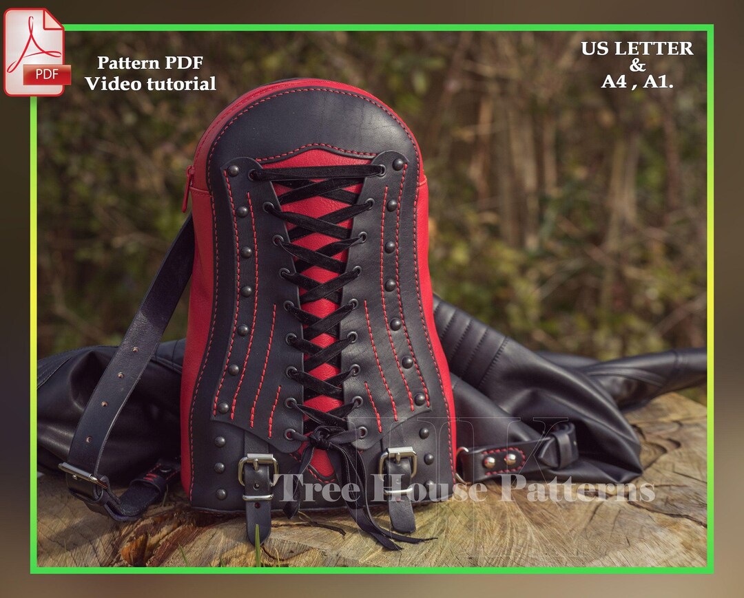 Corset Backpack Leather Pattern PDF - Goth Rucksack Digital Template - Etsy