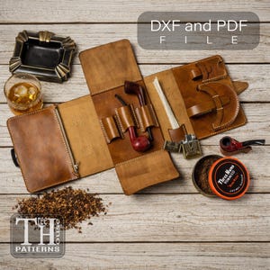 Pfeifenbeutel Schnittmuster - PDF & DXF - PDF - Vorlage einer Pfeifentasche aus Leder