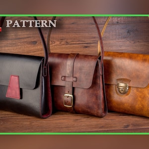 Women handbag leather pattern PDF - leather purse digital pattern