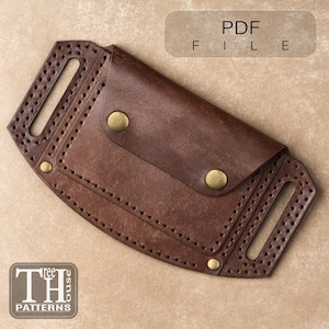 レザーベルトウォレットのパターン：カードホルダーのデジタルテンプレート（DXFおよびPDF）
