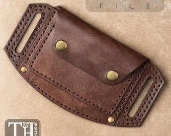 Leather Belt Wallet Pattern: Card Holder Digital Template (DXF and PDF)