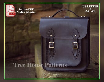 Old school backpack leather pattern PDF - rucksack digital template