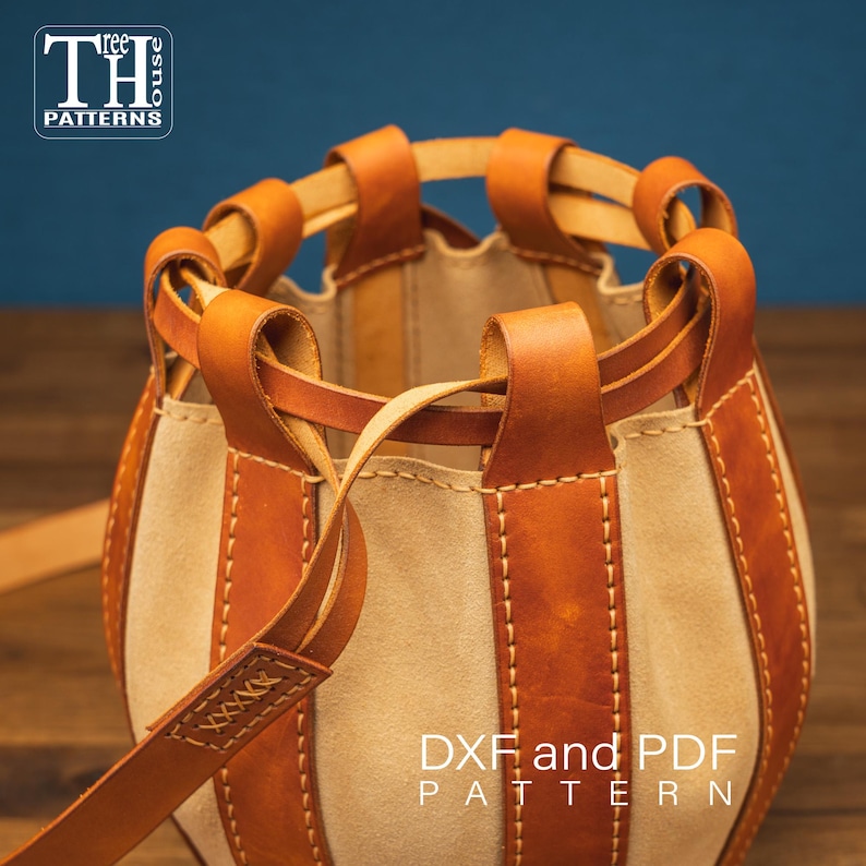 Leather Crossbody Bag Pattern - Bucket – Drawstring Shoulder Template ...