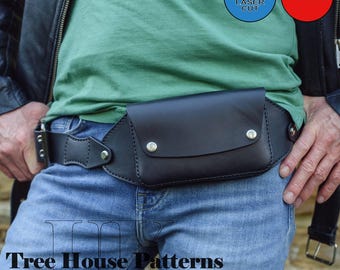Leather Utility Bag Pattern: Sling Bag, Passport Holder (DXF & PDF)