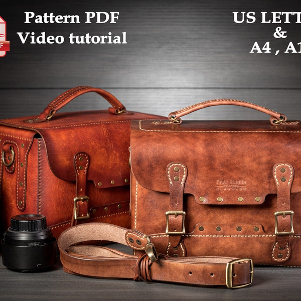 DLSR camera bag leather pattern PDF