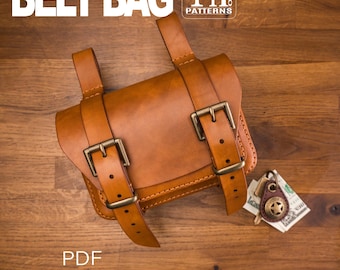 Steampunk Leather Belt Bag Pattern: PDF Waist Bag