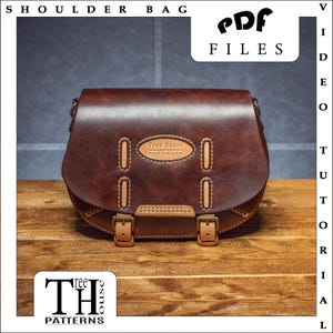 Saddle bag leather pattern PDF - shoulder bag digital template