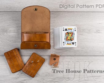 Cribbage travel pouch leather pattern PDF - cribbage digital template