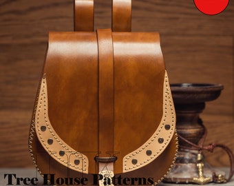 Medieval belt bag leather pattern PDF