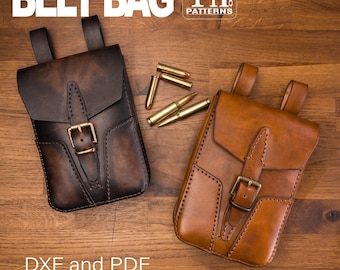 Military belt bag leather pattern DXF and PDF