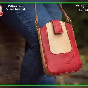 Kleine Crossbody Handytasche Leder Schnittmuster PDF
